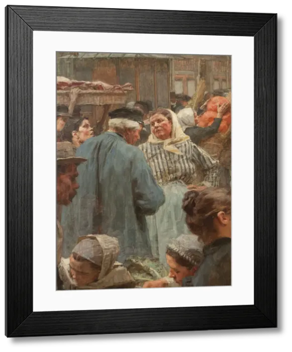 Framed Print : Les Halles, 1895. Creator: Leon-Augustin Lhermitte Framed Print : Les Halles, 1895. Creator: Leon-Augustin Lhermitte