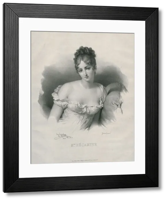 Framed Print : Portrait of Madame Récamier, née Julie Bernard (1777-1849), 1826. Creator: Grevedon, Pierre Louis Henri (1776-1860) Framed Print : Portrait of Madame Récamier, née Julie Bernard (1777-1849), 1826. Creator: Grevedon, Pierre Louis Henri (1776-1860)