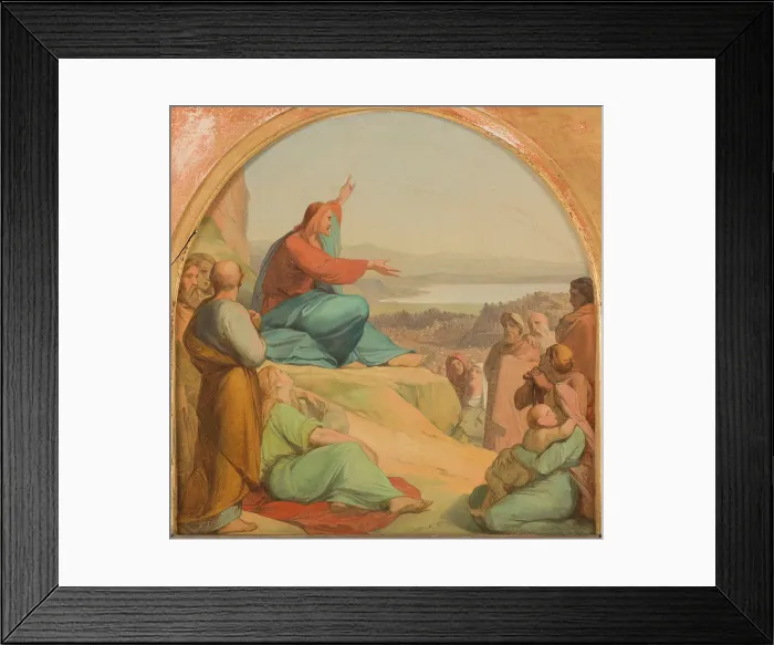 Framed Print : Esquisse pour l'église Sainte-Elisabeth : Le Sermon sur la montagne, 1849. Creator: Auguste Hesse Framed Print : Esquisse pour l'église Sainte-Elisabeth : Le Sermon sur la montagne, 1849. Creator: Auguste Hesse