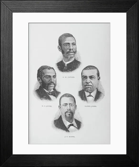 Framed Print : G. W. Gayles, H. N. Jeter, Daniel Jones, J. T. White, 1887. Creator: Unknown Framed Print : G. W. Gayles, H. N. Jeter, Daniel Jones, J. T. White, 1887. Creator: Unknown