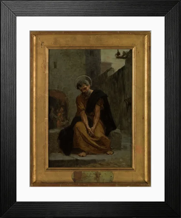 Framed Print : Sketch for the church of Ivry : the repentance of St Peter, 1874. Creator: Jean Andre Rixens Framed Print : Sketch for the church of Ivry : the repentance of St Peter, 1874. Creator: Jean Andre Rixens