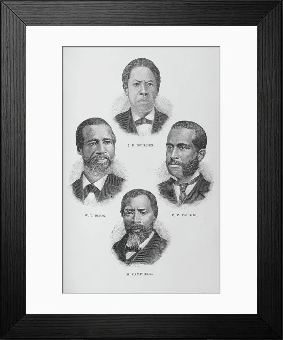 Framed Print : J. F. Boulden, W. T. Dixon, C. C. Vaughn, M. Campbell, 1887. Creator: Unknown Framed Print : J. F. Boulden, W. T. Dixon, C. C. Vaughn, M. Campbell, 1887. Creator: Unknown