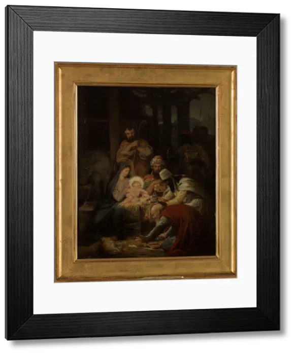 Framed Print : Esquisse pour l'église de Vanves : L'Adoration des Mages, 1875. Creator: Oscar-Pierre Mathieu Framed Print : Esquisse pour l'église de Vanves : L'Adoration des Mages, 1875. Creator: Oscar-Pierre Mathieu