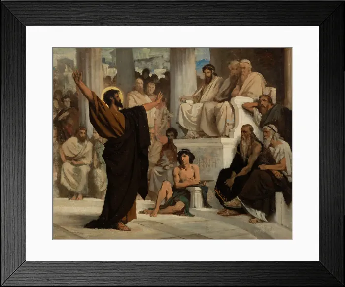 Framed Print : Esquisse pour l'église de Courbevoie : Saint Paul l'Aréopage, 1876. Creator: Edouard Bernard Debat-Ponsan Framed Print : Esquisse pour l'église de Courbevoie : Saint Paul l'Aréopage, 1876. Creator: Edouard Bernard Debat-Ponsan