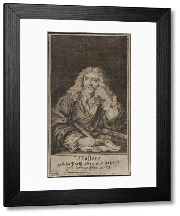 Framed Print : Portrait of the author Moliére (1622-1673), 1751. Creator: Anonymous Framed Print : Portrait of the author Moliére (1622-1673), 1751. Creator: Anonymous