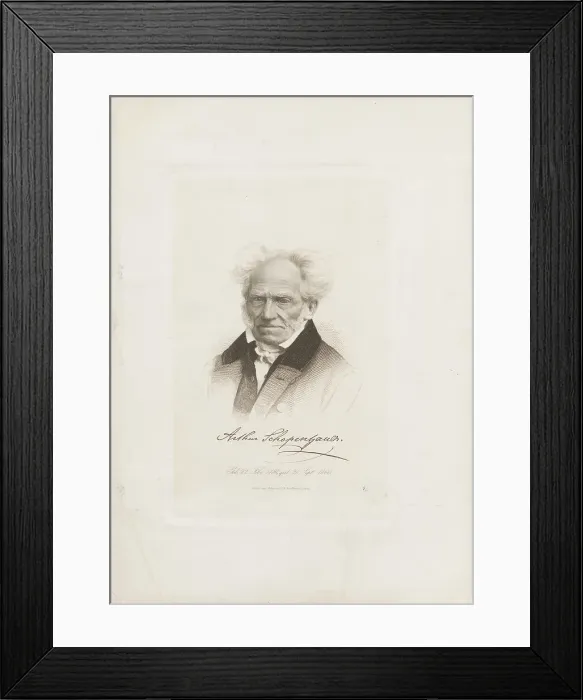 Framed Print : Portrait of Arthur Schopenhauer (1788-1860), 1870. Creator: Anonymous Framed Print : Portrait of Arthur Schopenhauer (1788-1860), 1870. Creator: Anonymous