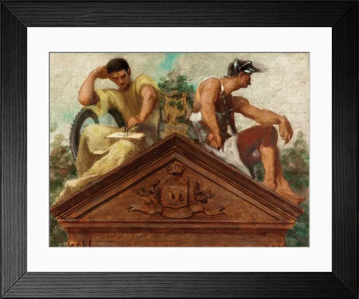 Framed Print : Esquisse pour la salle des mariages de la mairie du 13ème arrondissement : Vertus civiques. 1878. Creator: Gustave Boulanger Framed Print : Esquisse pour la salle des mariages de la mairie du 13ème arrondissement : Vertus civiques. 1878. Creator: Gustave Boulanger