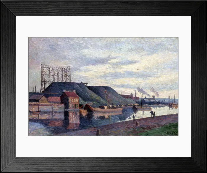 Framed Print : Les terrils de Sacré Madame, 1897. Creator: Maximilien Luce Framed Print : Les terrils de Sacré Madame, 1897. Creator: Maximilien Luce