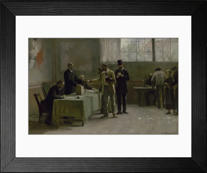 Framed Print : Esquisse pour la mairie des Lilas : Le suffrage universel, 1889. Creator: Alfred Henri Bramtot Framed Print : Esquisse pour la mairie des Lilas : Le suffrage universel, 1889. Creator: Alfred Henri Bramtot