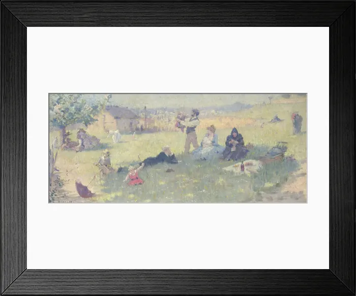 Framed Print : Esquisse pour la salle des mariages de la mairie du 14ème : La famille, 1889. Creator: Maurice Chabas