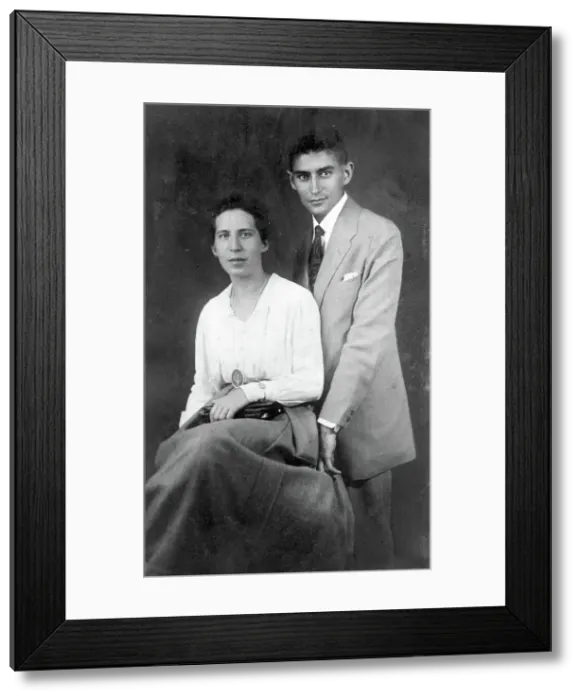 Framed Print : Franz Kafka and Felice Bauer, 1917. Creator: Anonymous