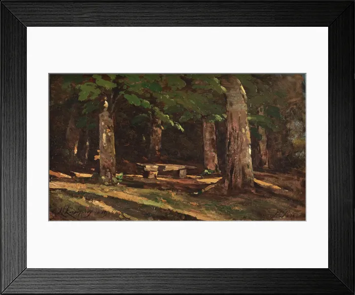 Framed Print : Le banc, 1906. Creator: Henri-Joseph Harpignies Framed Print : Le banc, 1906. Creator: Henri-Joseph Harpignies