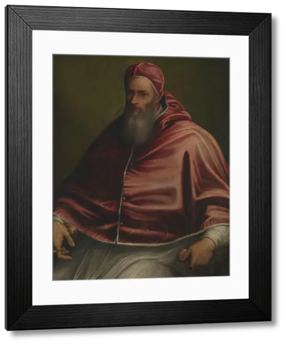 Framed Print : Portrait of Pope Julius III (1478-1555), c. 1550. Creator: Siciolante da Sermoneta, Girolamo (1521-c. 1580) Framed Print : Portrait of Pope Julius III (1478-1555), c. 1550. Creator: Siciolante da Sermoneta, Girolamo (1521-c. 1580)