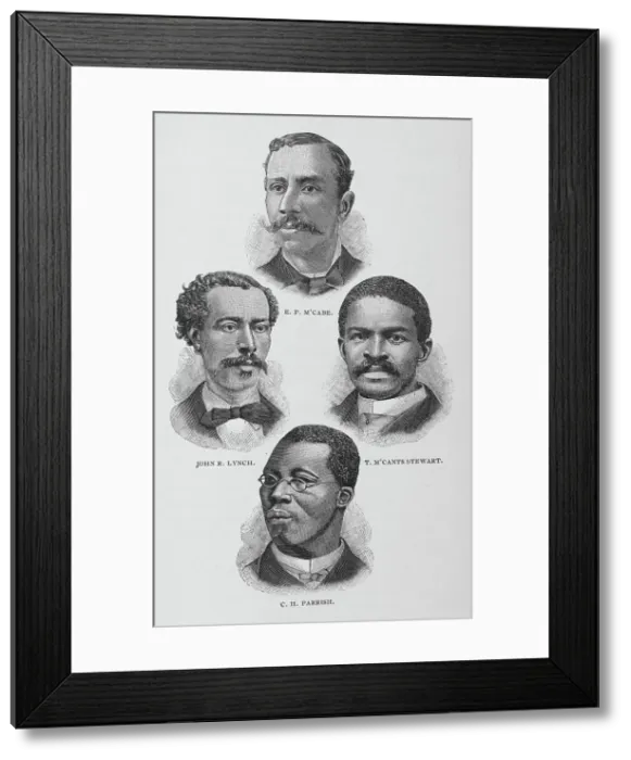 Framed Print : E. P. M'Cabe, John R. Lynch, T. M'Cants Stewart, C. H. Parrish, 1887. Creator: Unknown Framed Print : E. P. M'Cabe, John R. Lynch, T. M'Cants Stewart, C. H. Parrish, 1887. Creator: Unknown