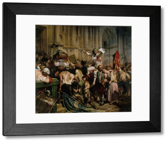 Framed Print : Les vainqueurs de la Bastille devant l'Hôtel de Ville, le 14 juillet 1789, between 1830 and 1838. Creator: Paul Delaroche Framed Print : Les vainqueurs de la Bastille devant l'Hôtel de Ville, le 14 juillet 1789, between 1830 and 1838. Creator: Paul Delaroche