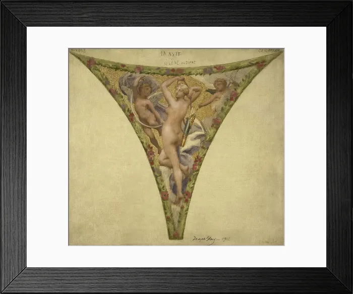 Framed Print : Esquisse pour l'escalier des fêtes de l'Hôtel de Ville : La Nuit, Nivôse - Germinal, 1901. Creator: Joseph Blanc Framed Print : Esquisse pour l'escalier des fêtes de l'Hôtel de Ville : La Nuit, Nivôse - Germinal, 1901. Creator: Joseph Blanc