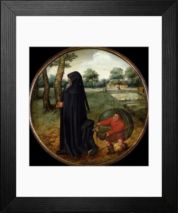 Framed Print : I Mourn because the World is so Untrustworthy, End of 16th cen. Creator: Brueghel, Pieter, the Younger (1564-1638) Framed Print : I Mourn because the World is so Untrustworthy, End of 16th cen. Creator: Brueghel, Pieter, the Younger (1564-1638)