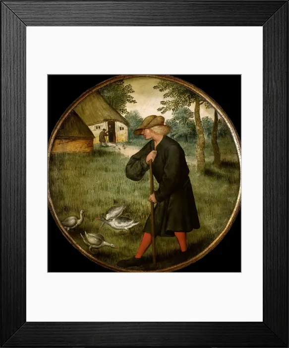 Framed Print : Who Knows why Geese Walk Barefoot?, End of 16th cen. Creator: Brueghel, Pieter, the Younger (1564-1638) Framed Print : Who Knows why Geese Walk Barefoot?, End of 16th cen. Creator: Brueghel, Pieter, the Younger (1564-1638)