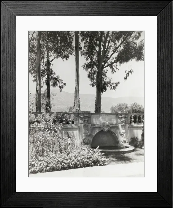 Framed Print : Arcady, George Owen Knapp house, Sycamore Canyon Road, Montecito, California, 1917. Creator: Frances Benjamin Johnston. Arcady, George Owen Knapp house, Sycamore Canyon Road, Montecito, California, 1917 Framed Print : Arcady, George Owen Knapp house, Sycamore Canyon Road, Montecito, California, 1917. Creator: Frances Benjamin Johnston. Arcady, George Owen Knapp house, Sycamore Canyon Road, Montecito, California, 1917