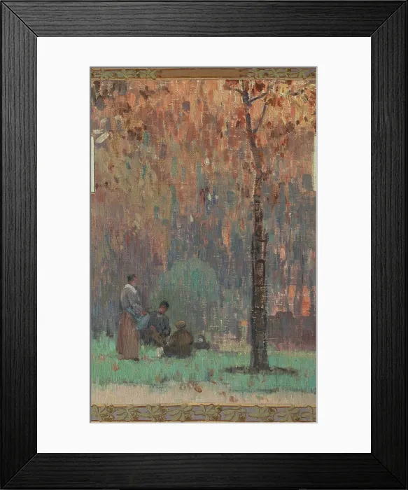 Framed Print : Esquisse pour la mairie de Fresnes : paysage rural en lisière de forêt, 1905. Creator: Jean Constant Pape Framed Print : Esquisse pour la mairie de Fresnes : paysage rural en lisière de forêt, 1905. Creator: Jean Constant Pape