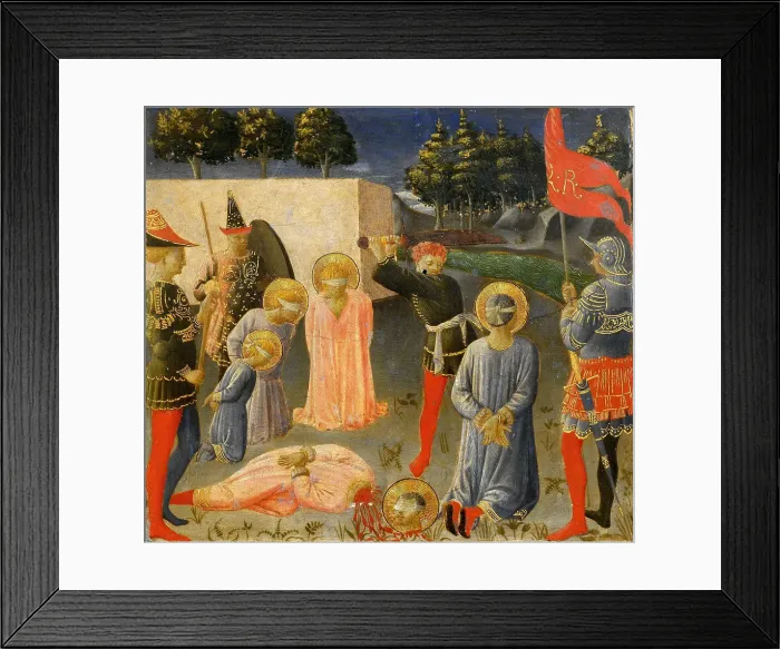Framed Print : The Martyrdom of Saints Cosmas and Damian (Predella of the Annalena Altarpiece), c. 1440. Creator: Angelico, Fra Giovanni, da Fiesole (ca. 1400-1455) Framed Print : The Martyrdom of Saints Cosmas and Damian (Predella of the Annalena Altarpiece), c. 1440. Creator: Angelico, Fra Giovanni, da Fiesole (ca. 1400-1455)