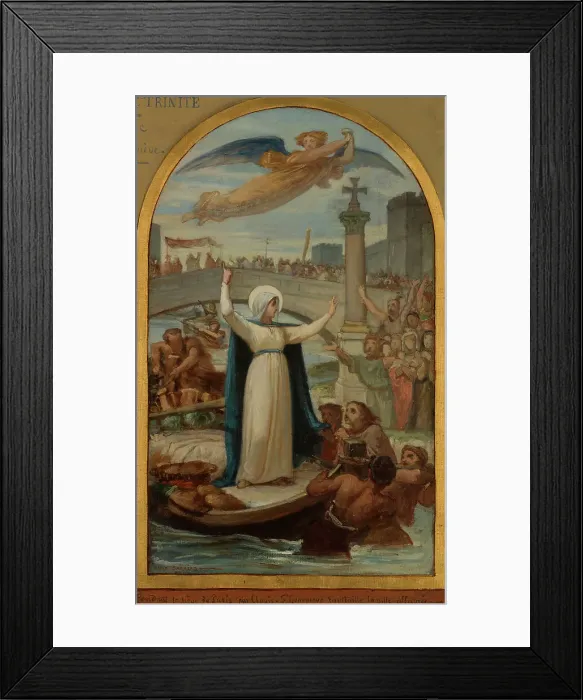 Framed Print : Esquisse pour l'église de La Trinité : Les Malheureux et les pauvres implorent sainte... c.1873. Creator: Felix Joseph Barrias Framed Print : Esquisse pour l'église de La Trinité : Les Malheureux et les pauvres implorent sainte... c.1873. Creator: Felix Joseph Barrias