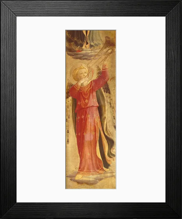 Framed Print : Angel making music (From the Tabernacle of the Linaioli), ca. 1433. Creator: Angelico, Fra Giovanni, da Fiesole (ca. 1400-1455) Framed Print : Angel making music (From the Tabernacle of the Linaioli), ca. 1433. Creator: Angelico, Fra Giovanni, da Fiesole (ca. 1400-1455)