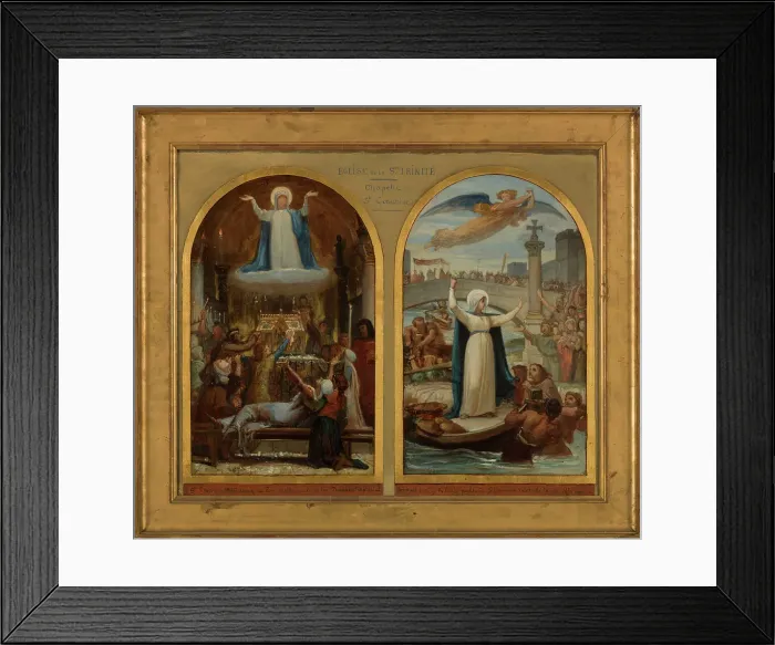 Framed Print : Esquisse pour l'église de La Trinité : Les Malheureux et les pauvres implorent sainte... c.1873. Creator: Felix Joseph Barrias Framed Print : Esquisse pour l'église de La Trinité : Les Malheureux et les pauvres implorent sainte... c.1873. Creator: Felix Joseph Barrias