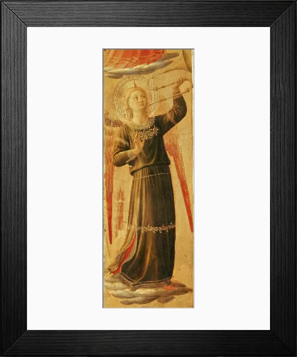 Framed Print : Angel making music (From the Tabernacle of the Linaioli), ca. 1433. Creator: Angelico, Fra Giovanni, da Fiesole (ca. 1400-1455) Framed Print : Angel making music (From the Tabernacle of the Linaioli), ca. 1433. Creator: Angelico, Fra Giovanni, da Fiesole (ca. 1400-1455)