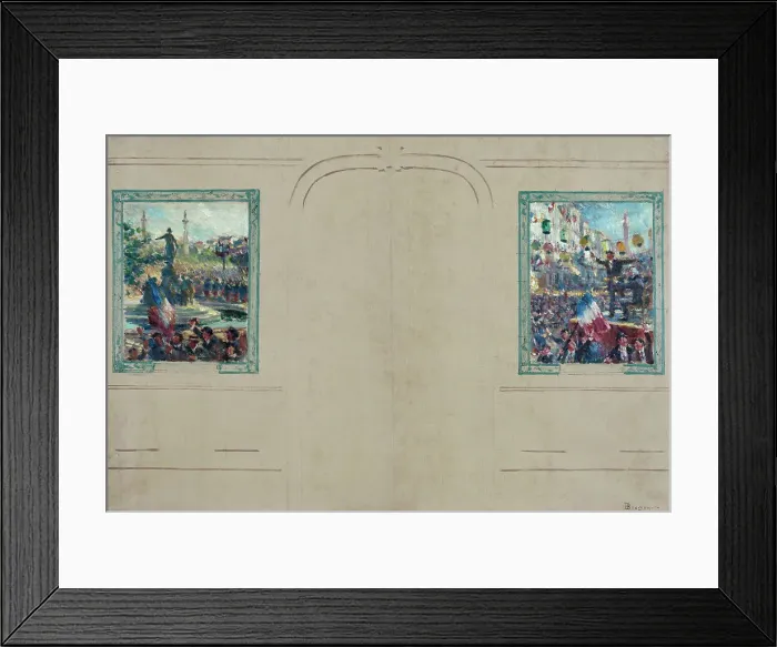 Framed Print : Esquisse pour la mairie du 12ème arrondissement de Paris : Place de la Nation. Place de... c.1910. Creator: Claude Charles Bourgonnier Framed Print : Esquisse pour la mairie du 12ème arrondissement de Paris : Place de la Nation. Place de... c.1910. Creator: Claude Charles Bourgonnier