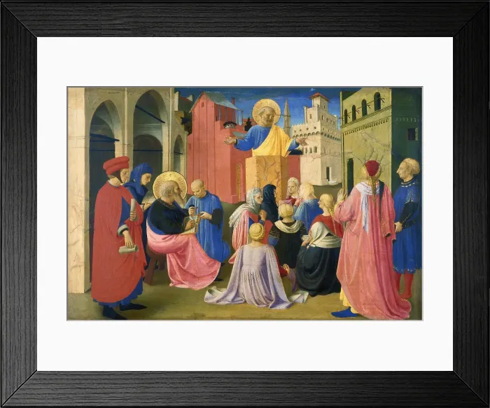 Framed Print : Saint Peter Preaching in the Presence of Saint Mark (Predella of the Tabernacle of... ca. 1433. Creator: Angelico, Fra Giovanni, da Fiesole (ca. 1400-1455) Framed Print : Saint Peter Preaching in the Presence of Saint Mark (Predella of the Tabernacle of... ca. 1433. Creator: Angelico, Fra Giovanni, da Fiesole (ca. 1400-1455)