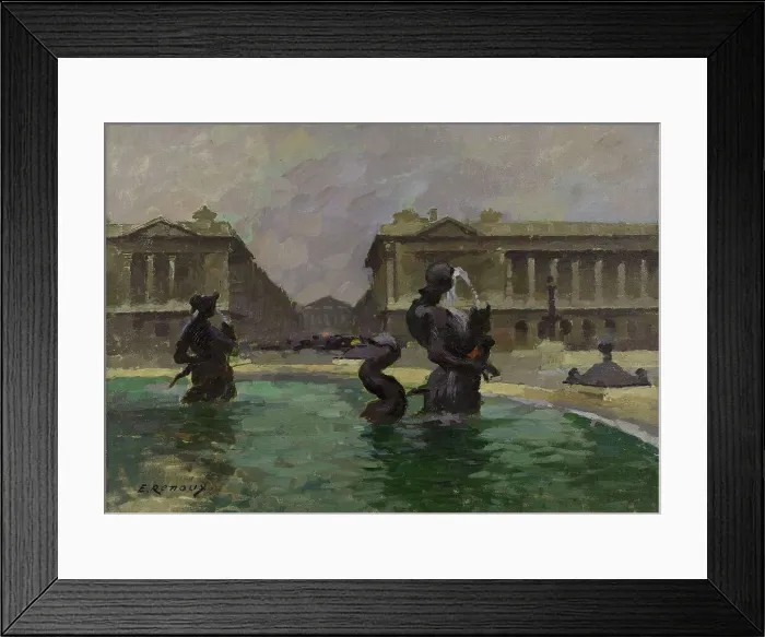 Framed Print : La Place de la Concorde et la rue Royale, c.1910. Creator: Jules Ernest Renoux Framed Print : La Place de la Concorde et la rue Royale, c.1910. Creator: Jules Ernest Renoux