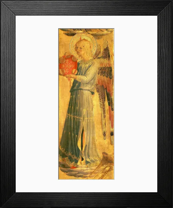 Framed Print : Angel making music (From the Tabernacle of the Linaioli), ca. 1433. Creator: Angelico, Fra Giovanni, da Fiesole (ca. 1400-1455) Framed Print : Angel making music (From the Tabernacle of the Linaioli), ca. 1433. Creator: Angelico, Fra Giovanni, da Fiesole (ca. 1400-1455)