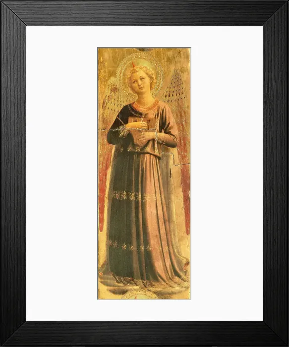 Framed Print : Angel making music (From the Tabernacle of the Linaioli), ca. 1433. Creator: Angelico, Fra Giovanni, da Fiesole (ca. 1400-1455) Framed Print : Angel making music (From the Tabernacle of the Linaioli), ca. 1433. Creator: Angelico, Fra Giovanni, da Fiesole (ca. 1400-1455)