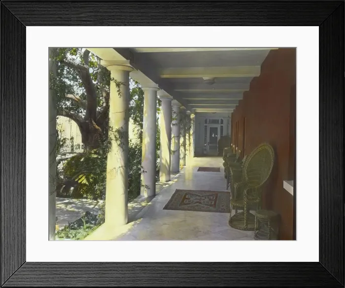 Framed Print : Solana, Frederick Forrest Peabody house, Eucalyptus Hill Road, Montecito, California, 1917. Creator: Frances Benjamin Johnston. Solana, Frederick Forrest Peabody house, Eucalyptus Hill Road, Montecito, California, 1917 Framed Print : Solana, Frederick Forrest Peabody house, Eucalyptus Hill Road, Montecito, California, 1917. Creator: Frances Benjamin Johnston. Solana, Frederick Forrest Peabody house, Eucalyptus Hill Road, Montecito, California, 1917