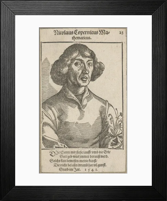 Framed Print : Portrait of Nicolaus Copernicus (1473-1543), before 1586. Creator: Stimmer, Tobias (1539-1584) Framed Print : Portrait of Nicolaus Copernicus (1473-1543), before 1586. Creator: Stimmer, Tobias (1539-1584)