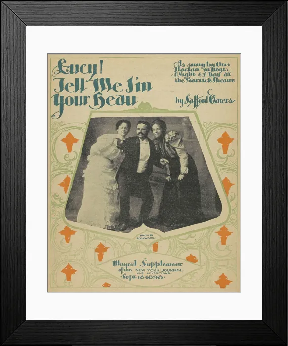 Framed Print : Lucy, tell me I'm your beau, 1898. Creators: Unknown, Rockwood Framed Print : Lucy, tell me I'm your beau, 1898. Creators: Unknown, Rockwood