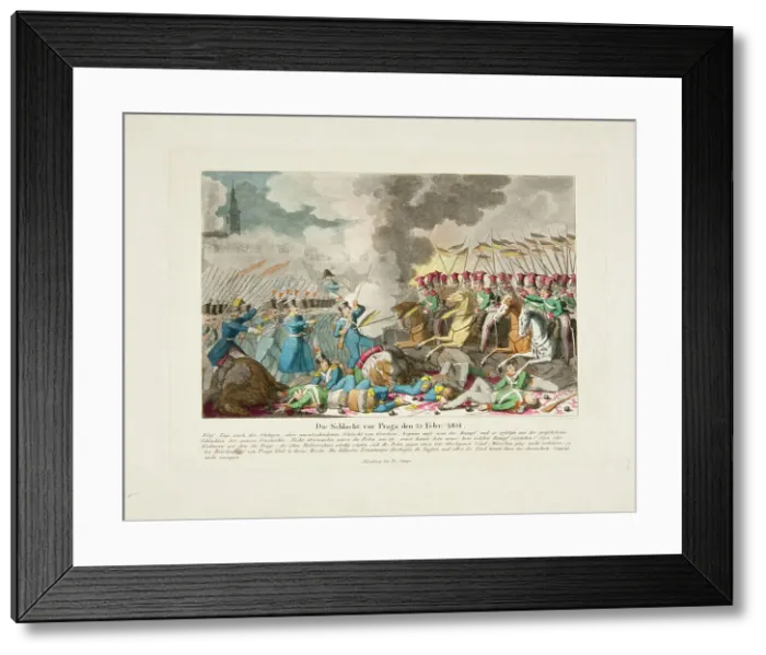 Framed Print : The battle of Olszynka Grochowska, February 25, 1831, 1831. Creator: Wunder, Georg Benedikt (1786-1858) Framed Print : The battle of Olszynka Grochowska, February 25, 1831, 1831. Creator: Wunder, Georg Benedikt (1786-1858)