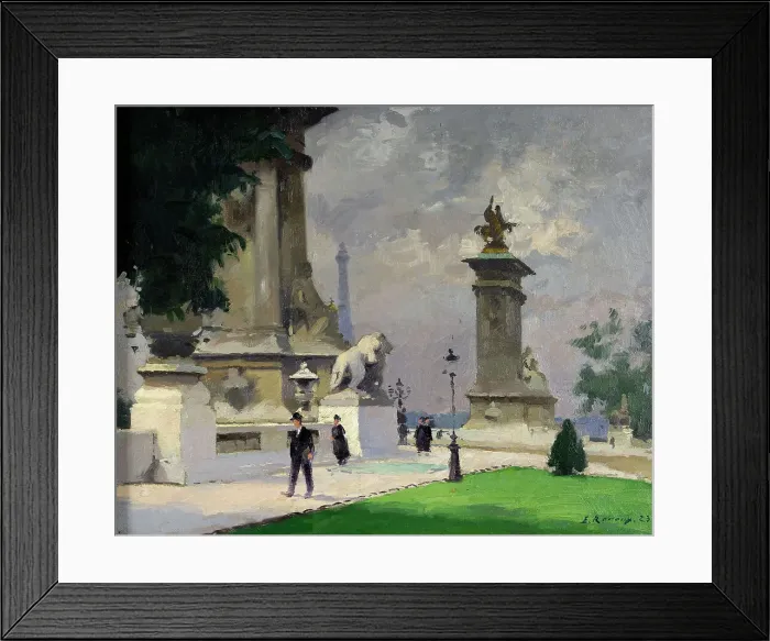 Framed Print : L'Entrée du Pont Alexandre III, 1920. Creator: Jules Ernest Renoux