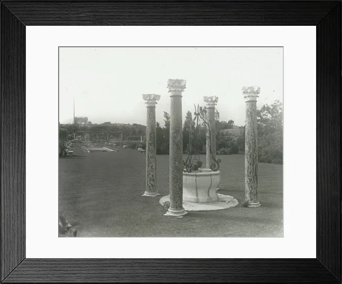 Framed Print : Beacon Hill House, Arthur Curtiss James house, Beacon Hill Road, Newport, Rhode Island, 1917. Creator: Frances Benjamin Johnston. Beacon Hill House, Arthur Curtiss James house, Beacon Hill Road, Newport, Rhode Island, 1917