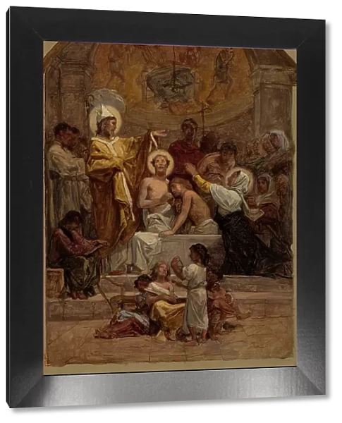 Esquisse pour l'église Saint-Augustin : Le Baptême de saint Augustin, 1870 — 1874. Creator: Diogene Ulyssee Napoleon Maillart