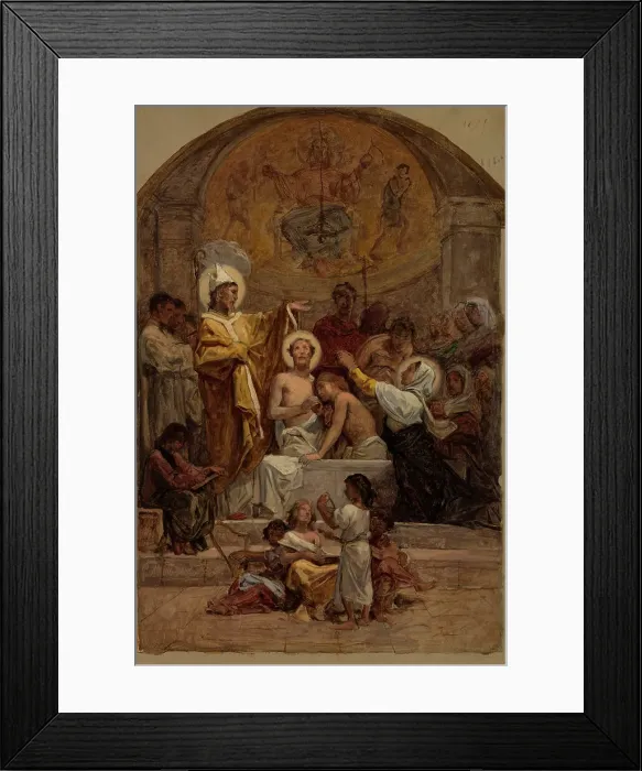 Framed Print : Esquisse pour l'église Saint-Augustin : Le Baptême de saint Augustin, 1870 — 1874. Creator: Diogene Ulyssee Napoleon Maillart Framed Print : Esquisse pour l'église Saint-Augustin : Le Baptême de saint Augustin, 1870 — 1874. Creator: Diogene Ulyssee Napoleon Maillart