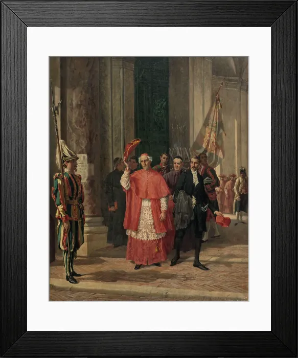 Framed Print : Cardinaux sortant du Vatican par la porte des Suisses, après une audience du Saint-Père, 20 / 06 / 1867. Creator: Auguste Dutuit Framed Print : Cardinaux sortant du Vatican par la porte des Suisses, après une audience du Saint-Père, 20 / 06 / 1867. Creator: Auguste Dutuit