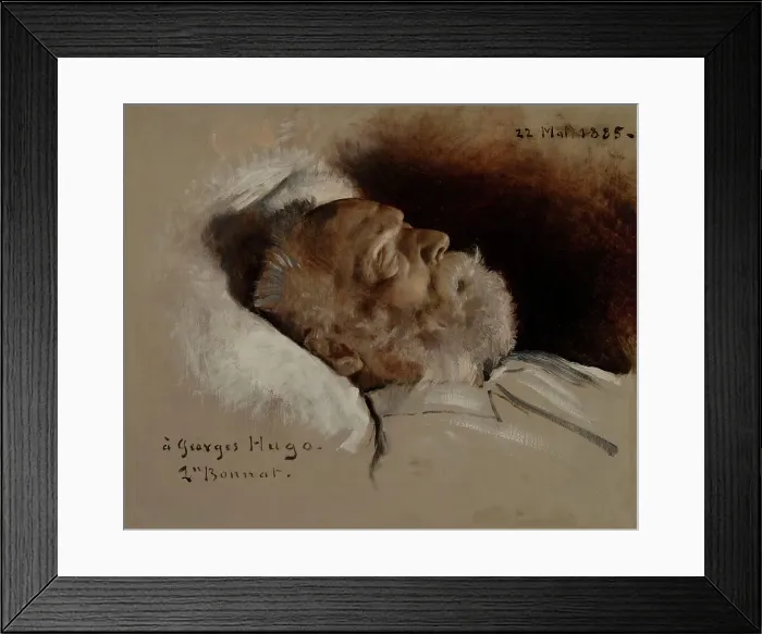 Framed Print : Victor Hugo sur son lit de mort, 22–05–1885. Creator: Leon Joseph Florentin Bonnat Framed Print : Victor Hugo sur son lit de mort, 22–05–1885. Creator: Leon Joseph Florentin Bonnat