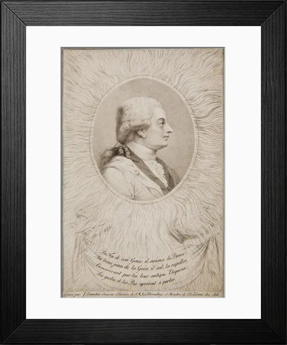 Framed Print : Portrait of the dancer and choreographer Jean Georges Noverre (1727-1810), 1810. Creator: Saunders, Joseph (active Early 19th cen.) Framed Print : Portrait of the dancer and choreographer Jean Georges Noverre (1727-1810), 1810. Creator: Saunders, Joseph (active Early 19th cen.)