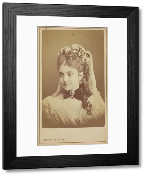 Framed Print : Portrait of the opera singer Adelina Patti (1843-1919), 1870-1875. Creator: Bergamasco, Charles (Karl) (1830-1896) Framed Print : Portrait of the opera singer Adelina Patti (1843-1919), 1870-1875. Creator: Bergamasco, Charles (Karl) (1830-1896)