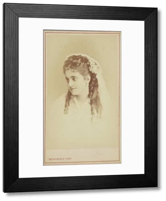 Framed Print : Portrait of the opera singer Adelina Patti (1843-1919), 1870-1875. Creator: Bergamasco, Charles (Karl) (1830-1896) Framed Print : Portrait of the opera singer Adelina Patti (1843-1919), 1870-1875. Creator: Bergamasco, Charles (Karl) (1830-1896)