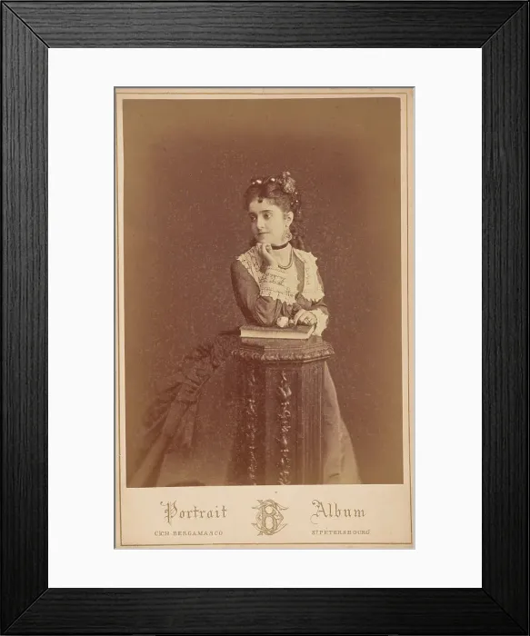 Framed Print : Portrait of the opera singer Adelina Patti (1843-1919), 1870-1875. Creator: Bergamasco, Charles (Karl) (1830-1896) Framed Print : Portrait of the opera singer Adelina Patti (1843-1919), 1870-1875. Creator: Bergamasco, Charles (Karl) (1830-1896)