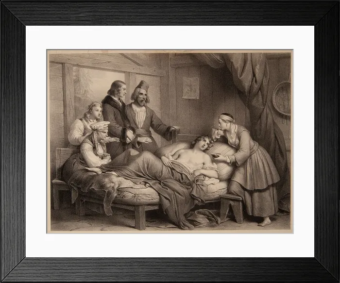 Framed Print : Mazeppa, First half of the 19th cent. Creator: Devéria, Achille (1800-1857) Framed Print : Mazeppa, First half of the 19th cent. Creator: Devéria, Achille (1800-1857)