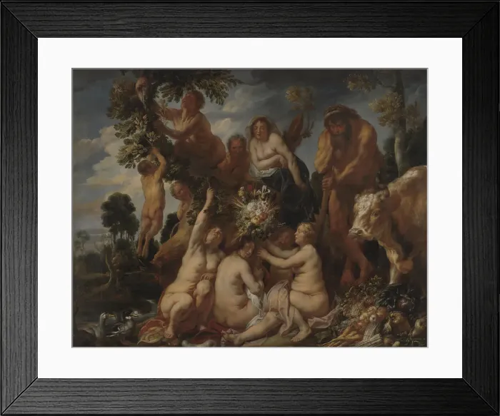 Framed Print : Achelous Defeated by Hercules. The Origin of the Cornucopia. (Allegory of Fruitfulness), 1649. Creator: Jordaens, Jacob (1593-1678) Framed Print : Achelous Defeated by Hercules. The Origin of the Cornucopia. (Allegory of Fruitfulness), 1649. Creator: Jordaens, Jacob (1593-1678)